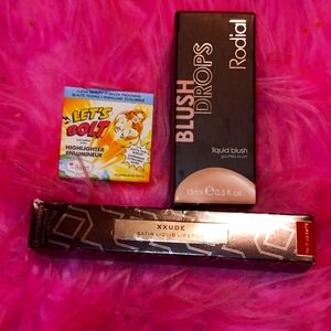 Blush Drops, Lets Bolt Highlighter & XXude Satin Liquid Lipstick